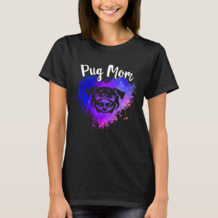 Camiseta Pug Mãe Cachorro Bonito Mamãe Puga Mamãe Uma Mulhe