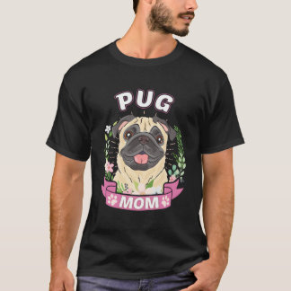 Camiseta Pug Mãe Dia de as mães Presente