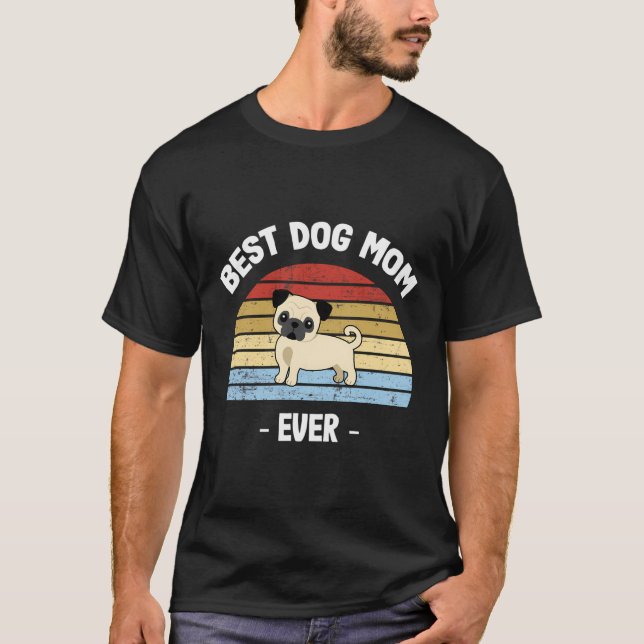 Camiseta Pug Mãe Gift (Frente)