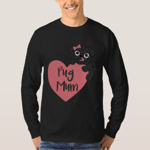 Camiseta Pug Mãe Love Heart Classic T-Shirt 233