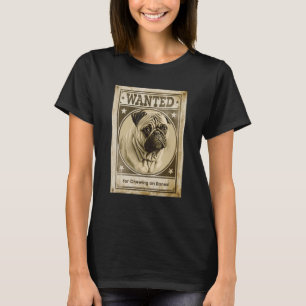 Camiseta Pug Mais Desejado para Mastigar Design de Ossos