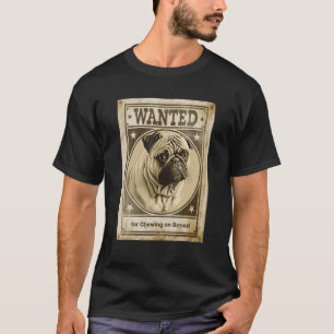 Camiseta Pug Mais Desejado para Mastigar Design de Ossos