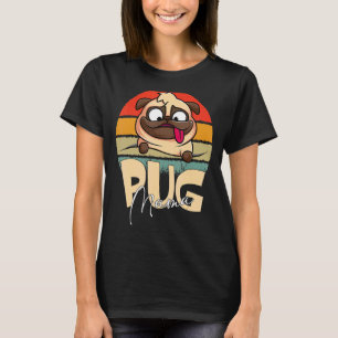 Camiseta Pug Mama Cachorro Bonito Mães Meninas Apresentam 2