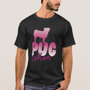 Camiseta Pug Mama Retro Puggle Cachorro Mãe Lover