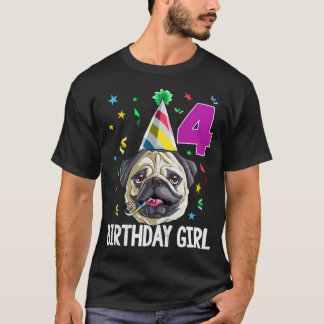 Camiseta Pug Menina de Aniversário 4