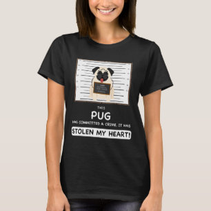 Camiseta Pug Mugshot - Engraçada Presente Para O Cão Ao Lov