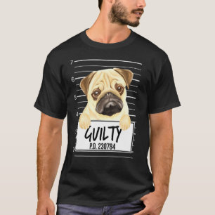 Camiseta Pug Mugshot Guilty Dog