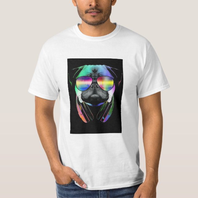 Camiseta Pug Music (Frente)