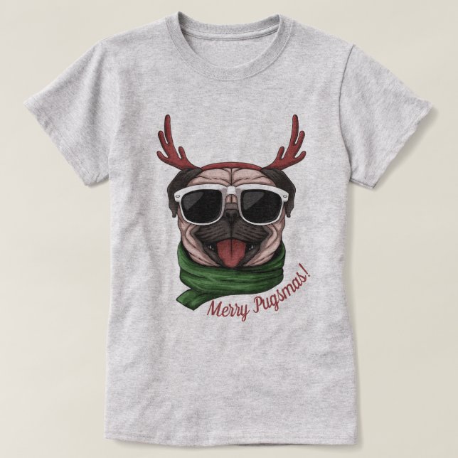 Camiseta Pug Natal (Frente do Design)