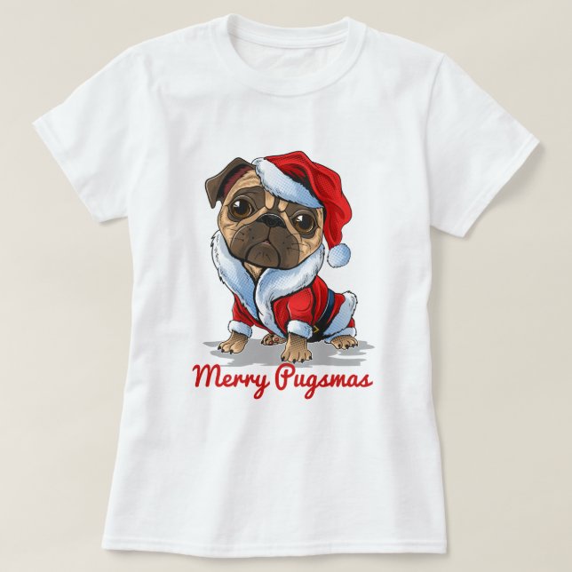 Camiseta Pug Natal (Frente do Design)