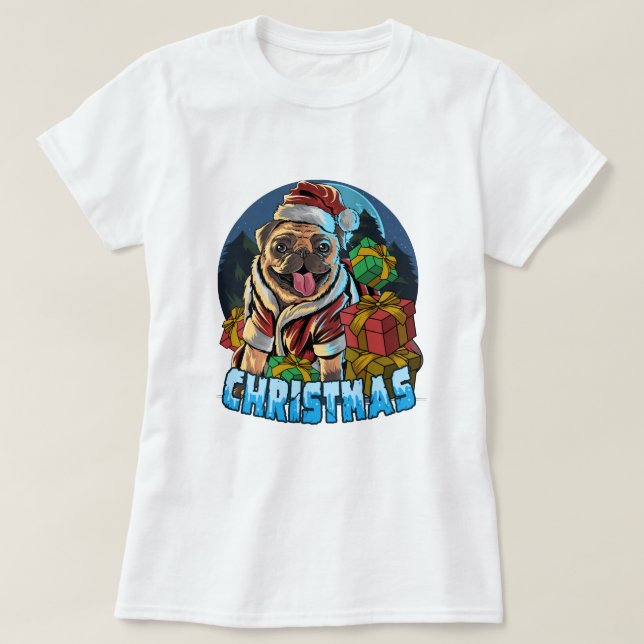 Camiseta Pug Natal (Frente do Design)
