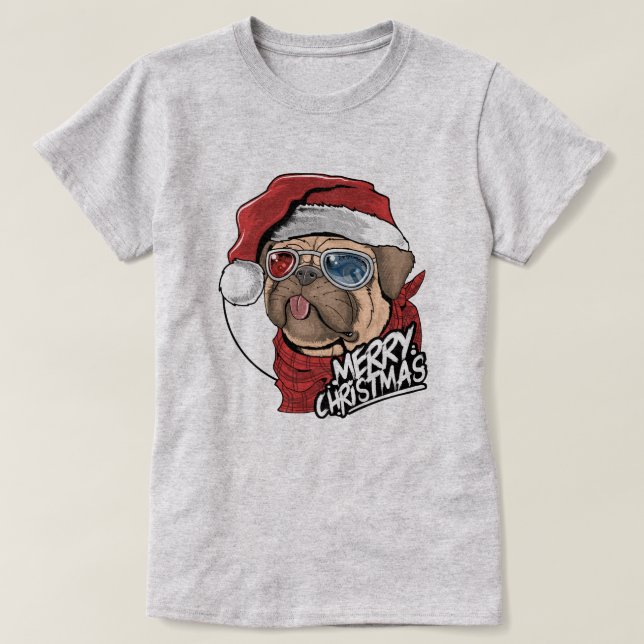 Camiseta Pug Natal (Frente do Design)