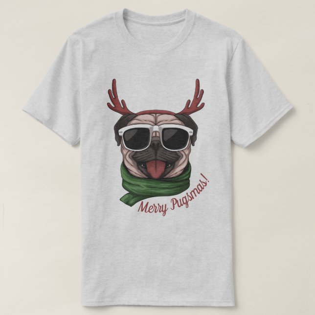 Camiseta Pug Natal (Frente do Design)