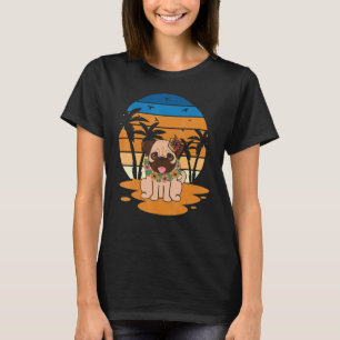 Camiseta Pug Natal Em Julho Na Praia Dono De Estimação Gráf