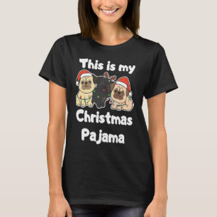Camiseta Pug Natal Esta é Minha Camisola de Natal