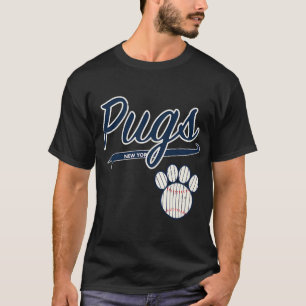 Camiseta Pug NEW YORK Roteiro de Beisebol