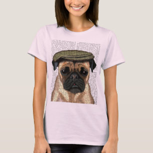 Camiseta Pug no Boné plano