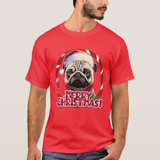 Camiseta Pug no Natal que amigo da depressão de Natal
