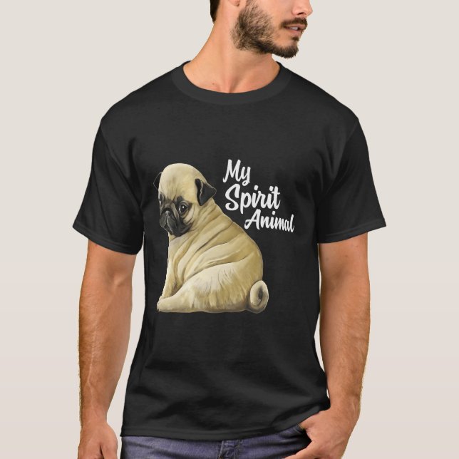 Camiseta Pug Oferece Aguardente Animal Pug Lover Engraçado  (Frente)