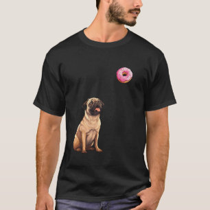 Camiseta Pug Olhando Para Donut, Pug Engraçado