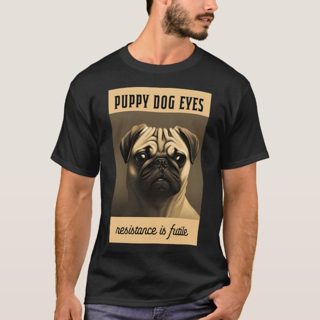 Camiseta Pug: olhos de cachorrinho (Frente)