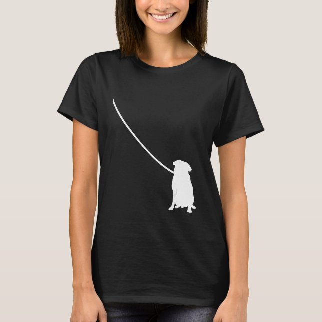 Camiseta Pug on a Leash Dog  Mom Dad Pet Cute  Puppy (Frente)