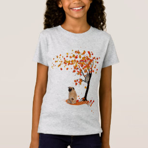 Camiseta Pug Owl E Fall Tree Pug Proprietário Funny Pug Aut