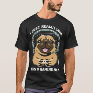 Camiseta Pug owner adorável pug tocando videos games