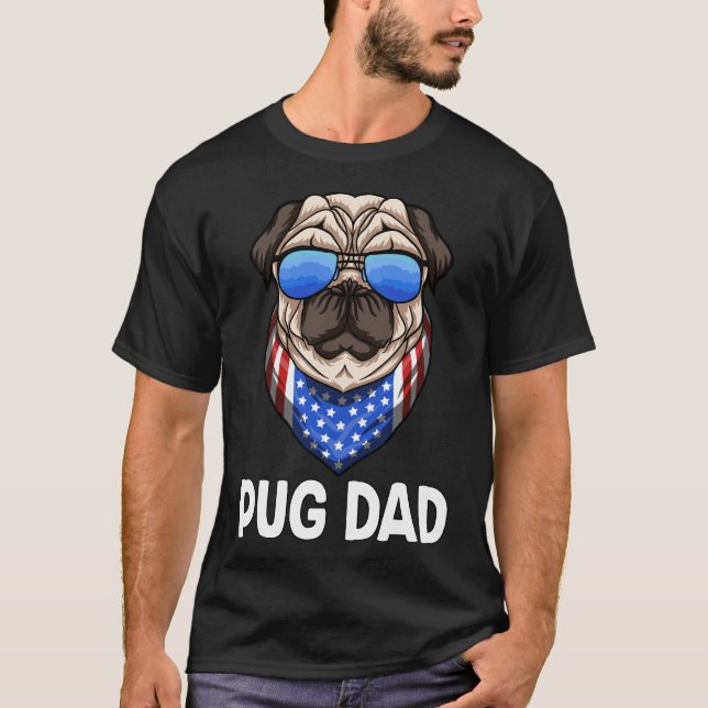 Camiseta Pug Pai Clássico 289 (Frente)