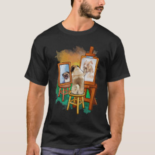 Camiseta Pug Painting Pitbull - Gráfico de Amantes de os an