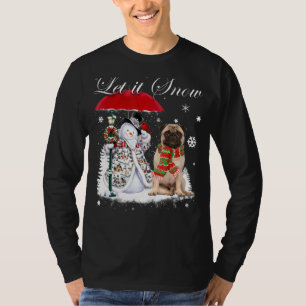 Camiseta Pug Papais noeis Cachorro Natal Snowman Xmas Pajam