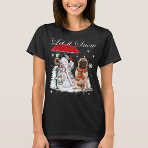 Camiseta Pug Papais noeis Cachorro Natal Snowman Xmas Pajam