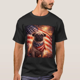 Camiseta Pug Patriótico dos Sonhos