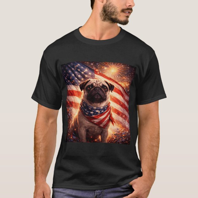Camiseta Pug Patriótico dos Sonhos (Frente)