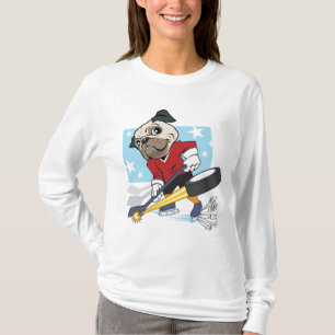 Camiseta Pug personalizável de hóquei