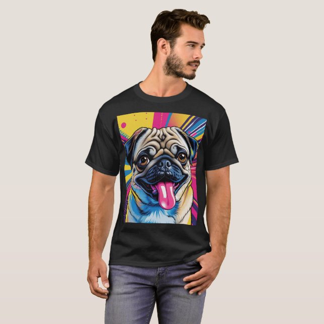Camiseta Pug Pop Art 01  (Frente Completa)