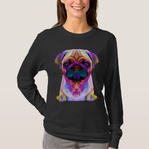 Camiseta Pug Pop art Retrato Colorido Carlino para Amor de
