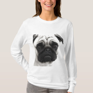 Camiseta Pug preto e branco