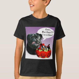 Camiseta Pug (preto) Halloween Candy