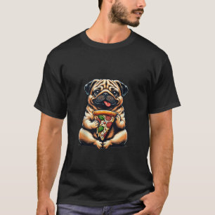 Camiseta Pug Puppy Dog Pizza Comida Lover Topo