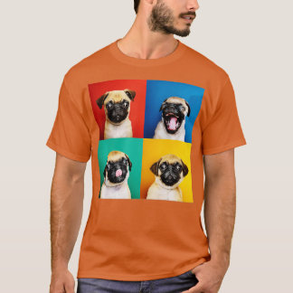 Camiseta Pug Puppy Portraje Fotos Carlino para Pães