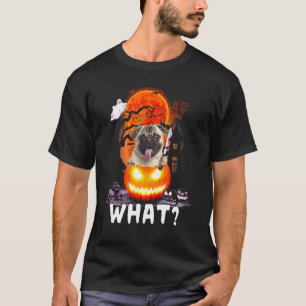 Camiseta Pug Qual Pug Com Faca Assassino Halloween 1