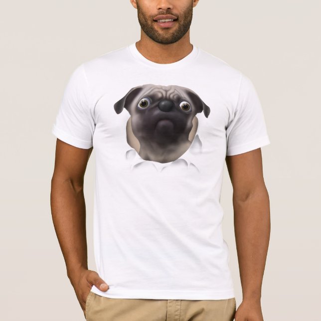Camiseta Pug que rebenta para fora (Frente)