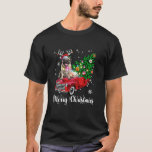 Camiseta Pug Red Truck Christmas Santa Hat Xmas Dog Lover L<br><div class="desc">Pug Red Truck Natal Santa Hat Xmas Cachorro Longo</div>