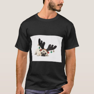 Camiseta Pug Rena de Natal