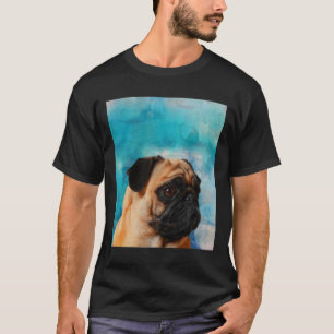 Camiseta Pug Retrato Cute Pug Face Pug Lover
