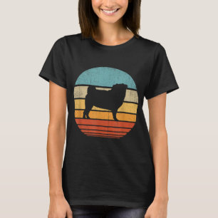 Camiseta Pug Retro Vintage 60s 70s Cachorros Sunset Amantes