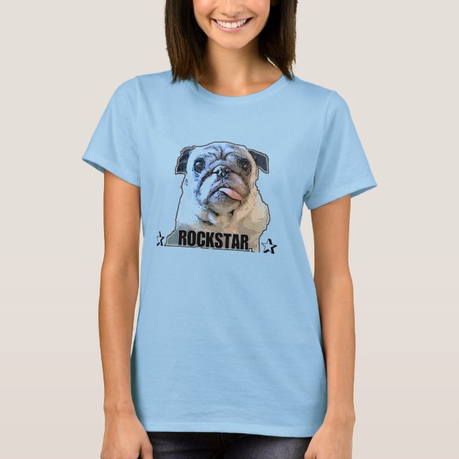Camiseta Pug Rocker (Frente)
