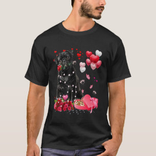 Camiseta Pug Rosa Heart Happy Valentine Day Dog Mãe