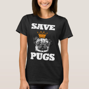 Camiseta Pug Save the Pug Lovers Dog Proprietários de Cacho